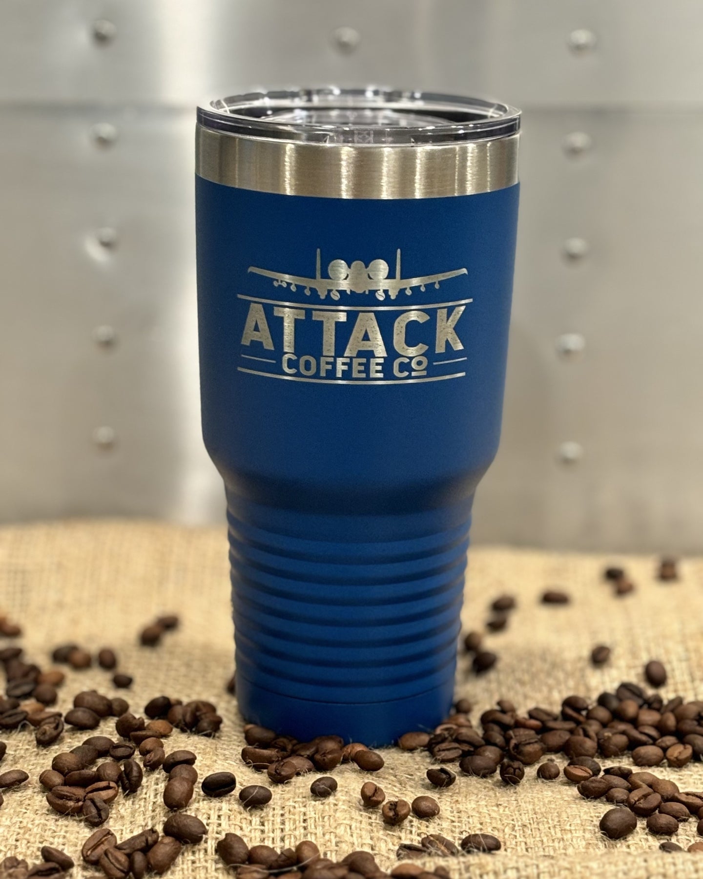 Attack Coffee 30oz Polar Camel with lid (Royal Blue)